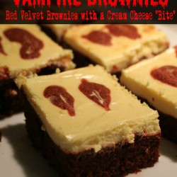 Vampire Brownies Red Velvet Brownies with a Cream Cheese Bite
