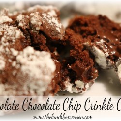 chocolate chocolate chip crinkle kringle cookies from the lunchboxseason