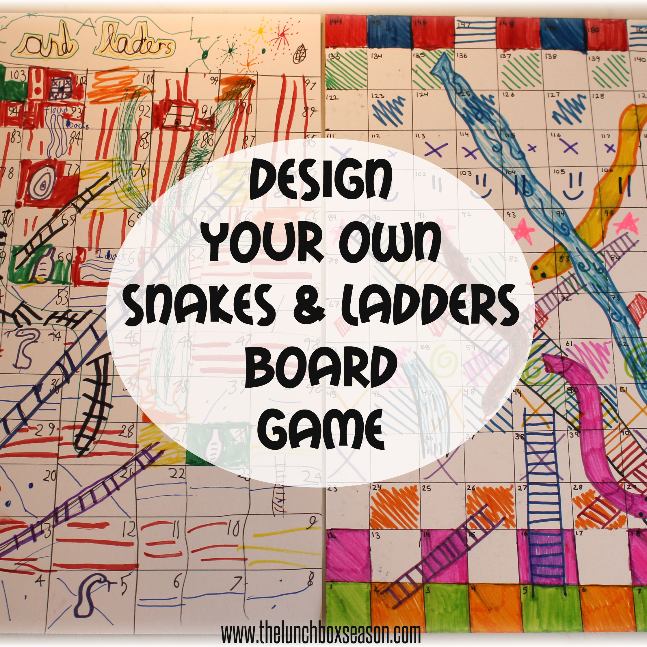 March Break Ideas Design Your Own Snakes and Ladders [Chutes and ladders] Board Game