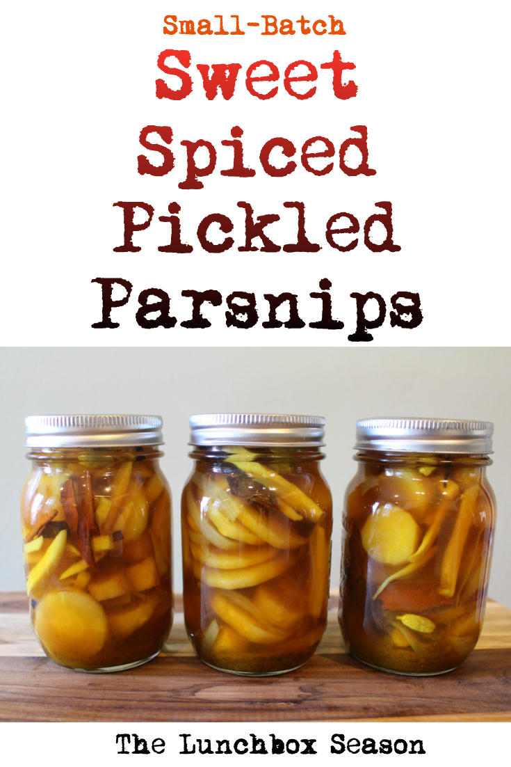 Small Batch Sweet Spiced Pickled Parsnips from The Lunchbox Season