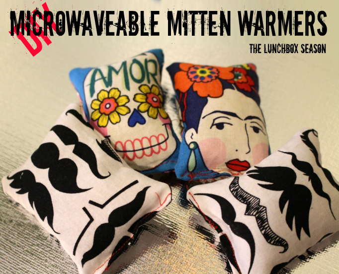 DIY MIcrowaveable Mitten Warmers, from The Lunchbox Season